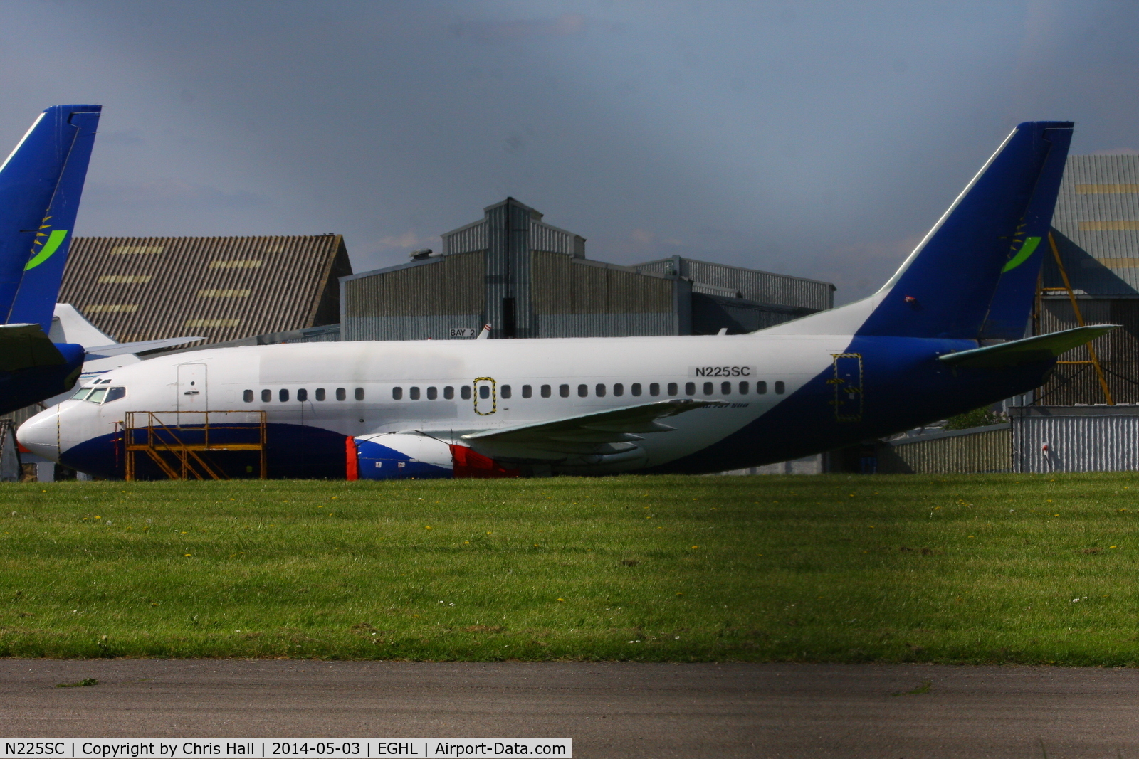 N225SC, 1992 Boeing 737-55D C/N 27416, stored at Lasham