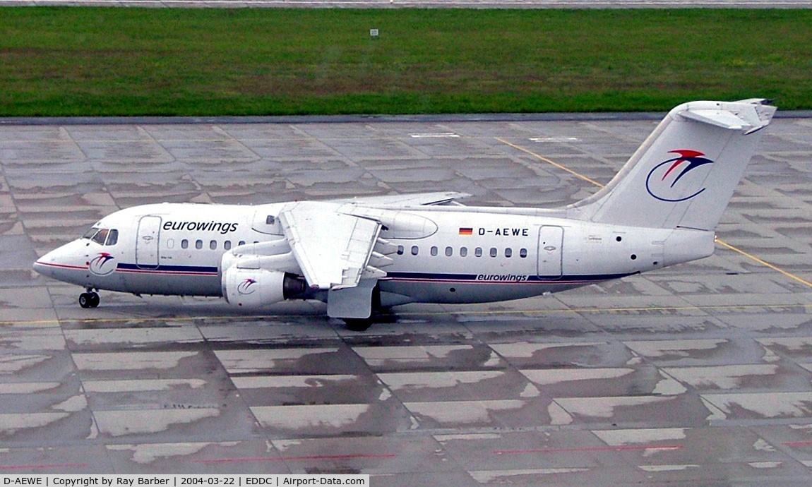 D-AEWE, 1987 British Aerospace BAe.146-200 C/N E2077, BAe 146-200 [E2077] (Eurowings) Dresden~D 22/03/2004