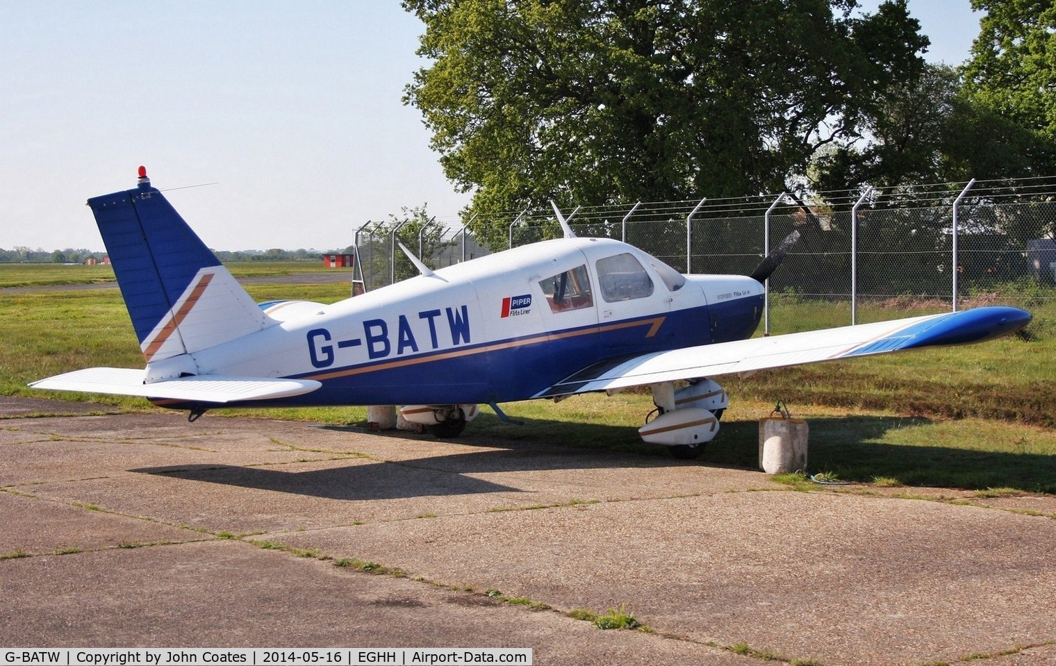 G-BATW, 1972 Piper PA-28-140 Cherokee C/N 28-7225587, Parked off 