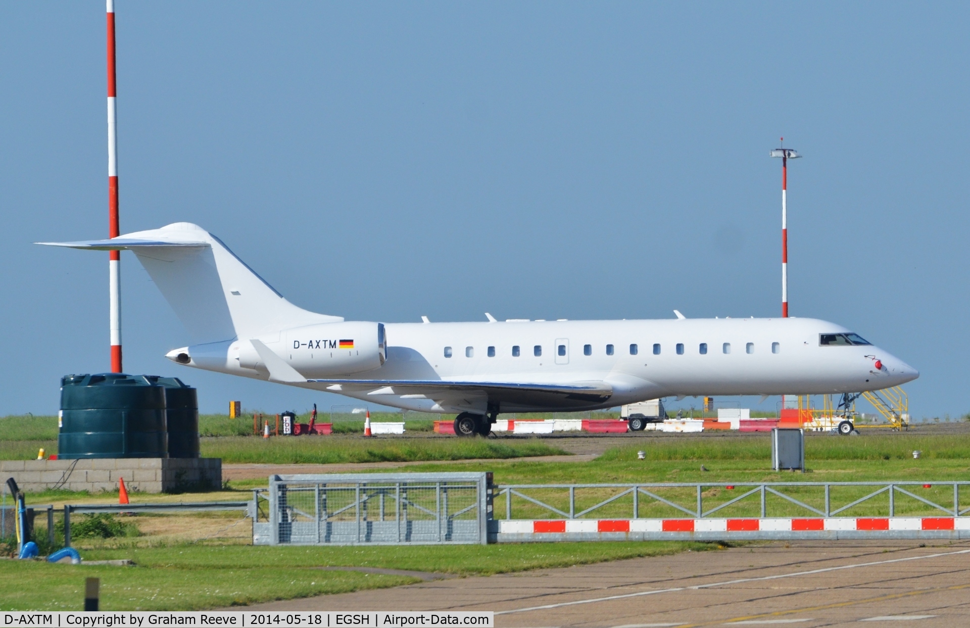 D-AXTM, 2001 Bombardier BD-700-1A10 Global Express C/N 9102, Parked at Norwich.