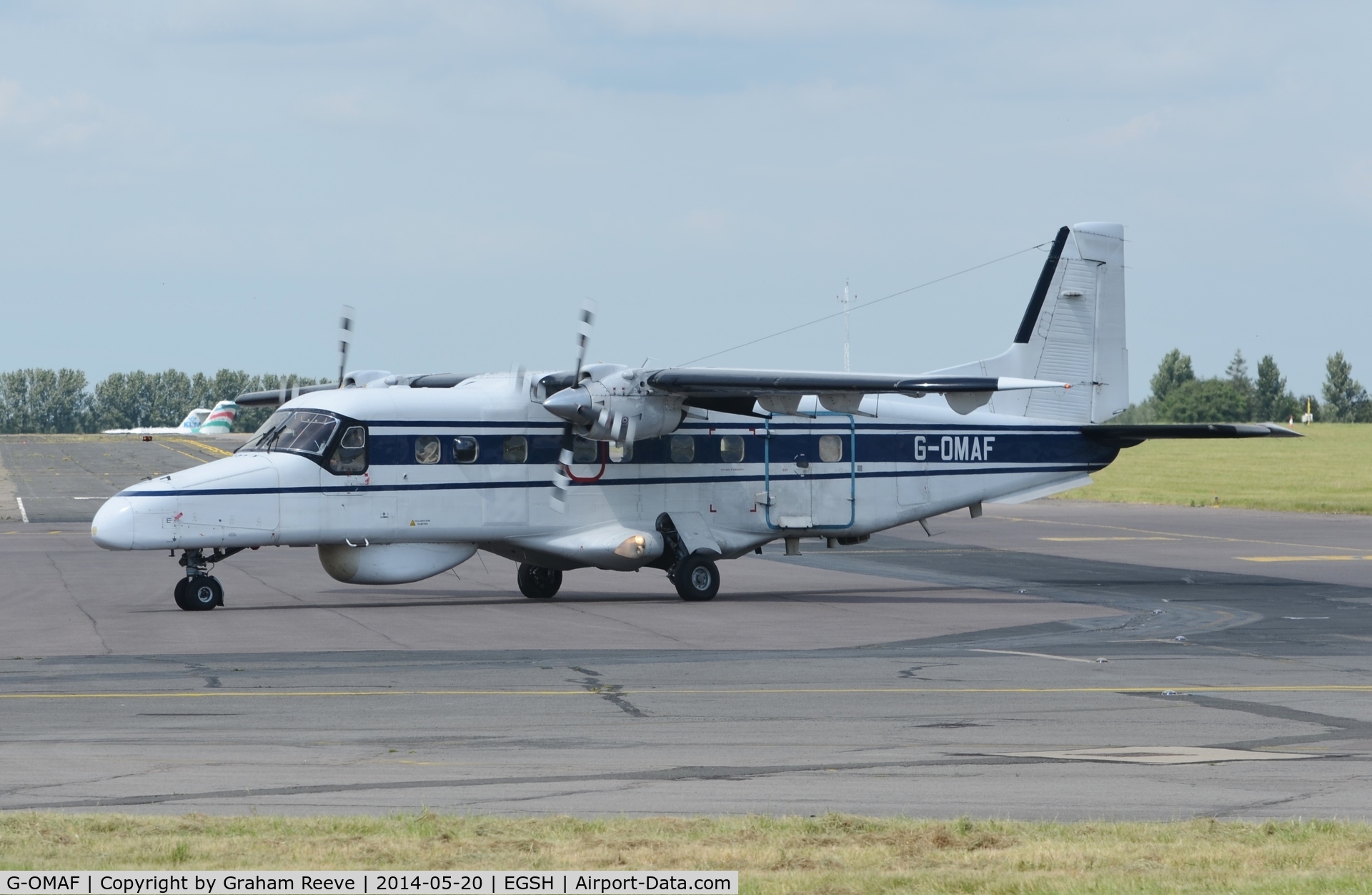 G-OMAF, 1986 Dornier 228-202K C/N 8112, Just landed.