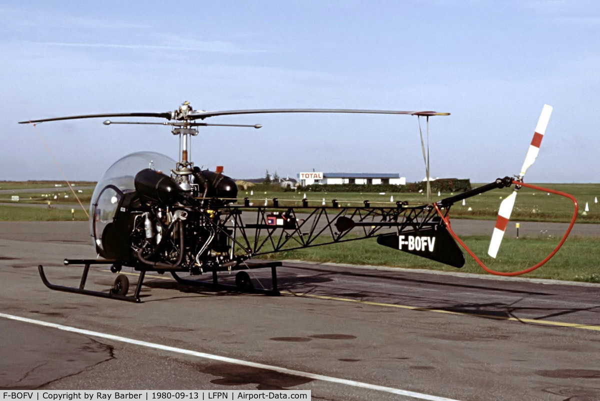 F-BOFV, Agusta AB-47G-2 C/N 169, Agusta-Bell 47G-2 [169] Toussus Le Noble~F 13/09/1980. From a slide.