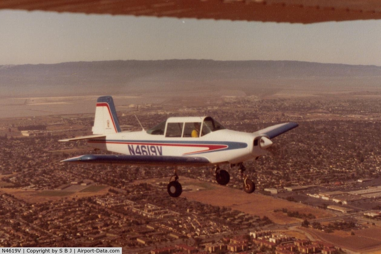 N4619V, 1977 Varga 2150A Kachina C/N VAC-84-77, 19V after releasing a glider from Sky Sailing airport in Fremont,Ca in 1982.