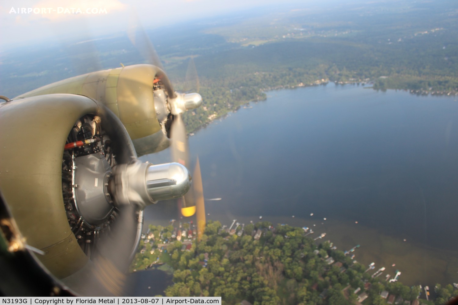 N3193G, 1944 Boeing B-17G Flying Fortress C/N 77255, In flight in the Yankee Lady somewhere over Michigan