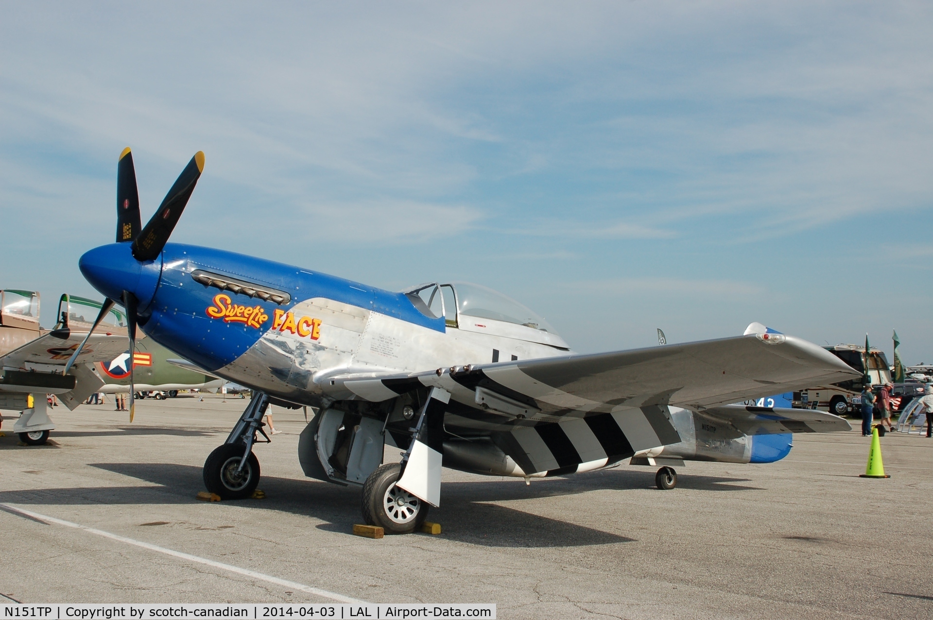 N151TP, 1944 North American P-51D Mustang C/N 122-40007, North American F-51D, N151TP (Sweetie Face), at 2014 Sun n Fun, Lakeland Linder Regional Airport, Lakeland, FL