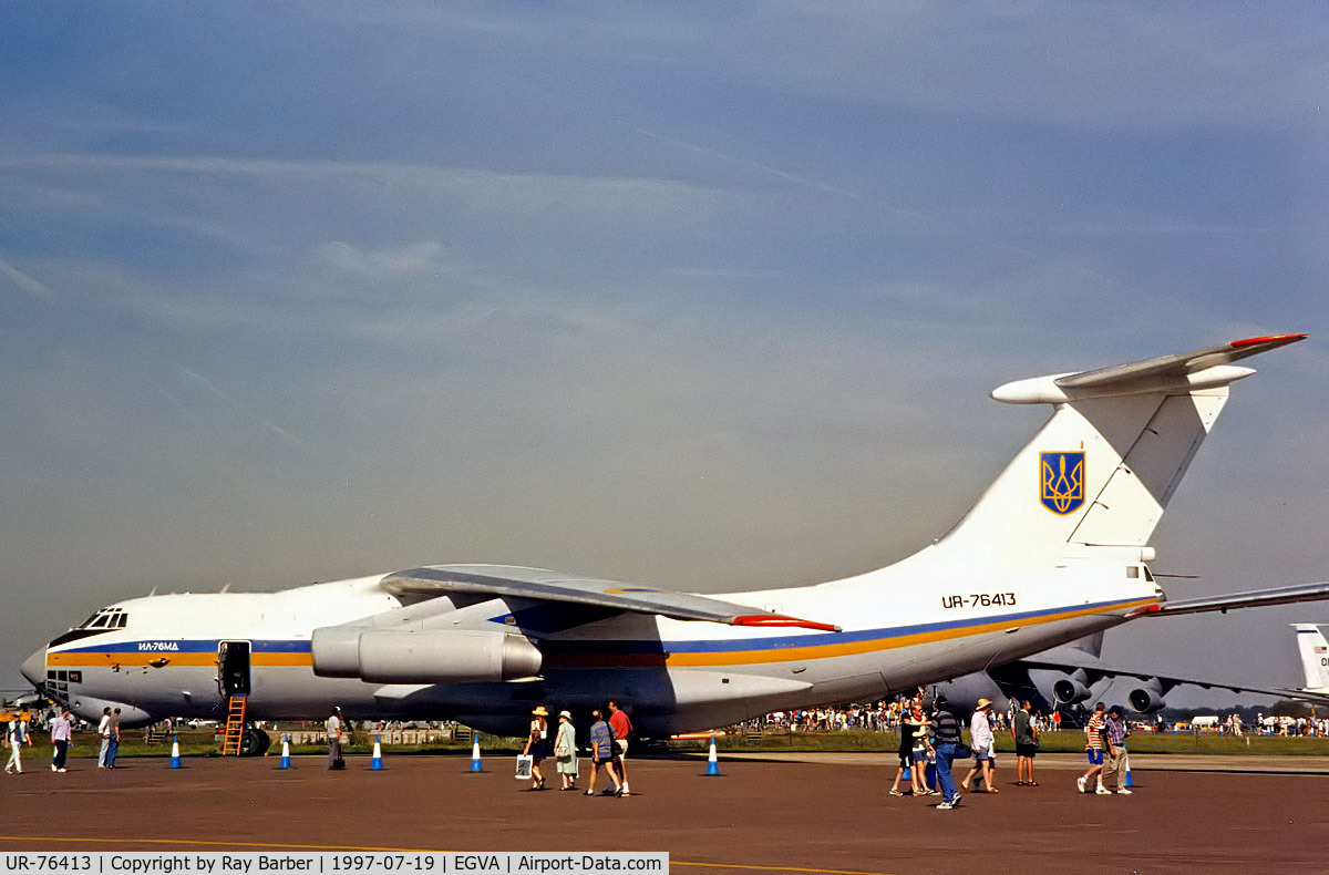 UR-76413, 1991 Ilyushin IL-76MD C/N 1013407215, Ilyushin IL-76MD [1013407215] (Ukraine Air Force) RAF Fairford~G 19/07/1997