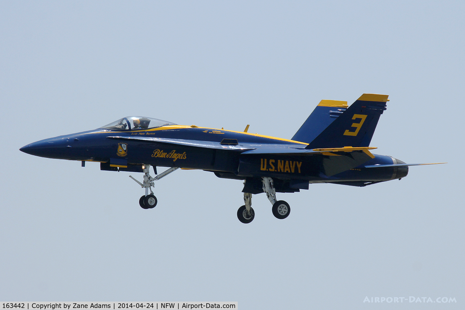 163442, 1987 McDonnell Douglas F/A-18C Hornet C/N 0645/C013, US Navy Blue Angles at the 2014 Airpower Expo, NASJRB Fort Worth