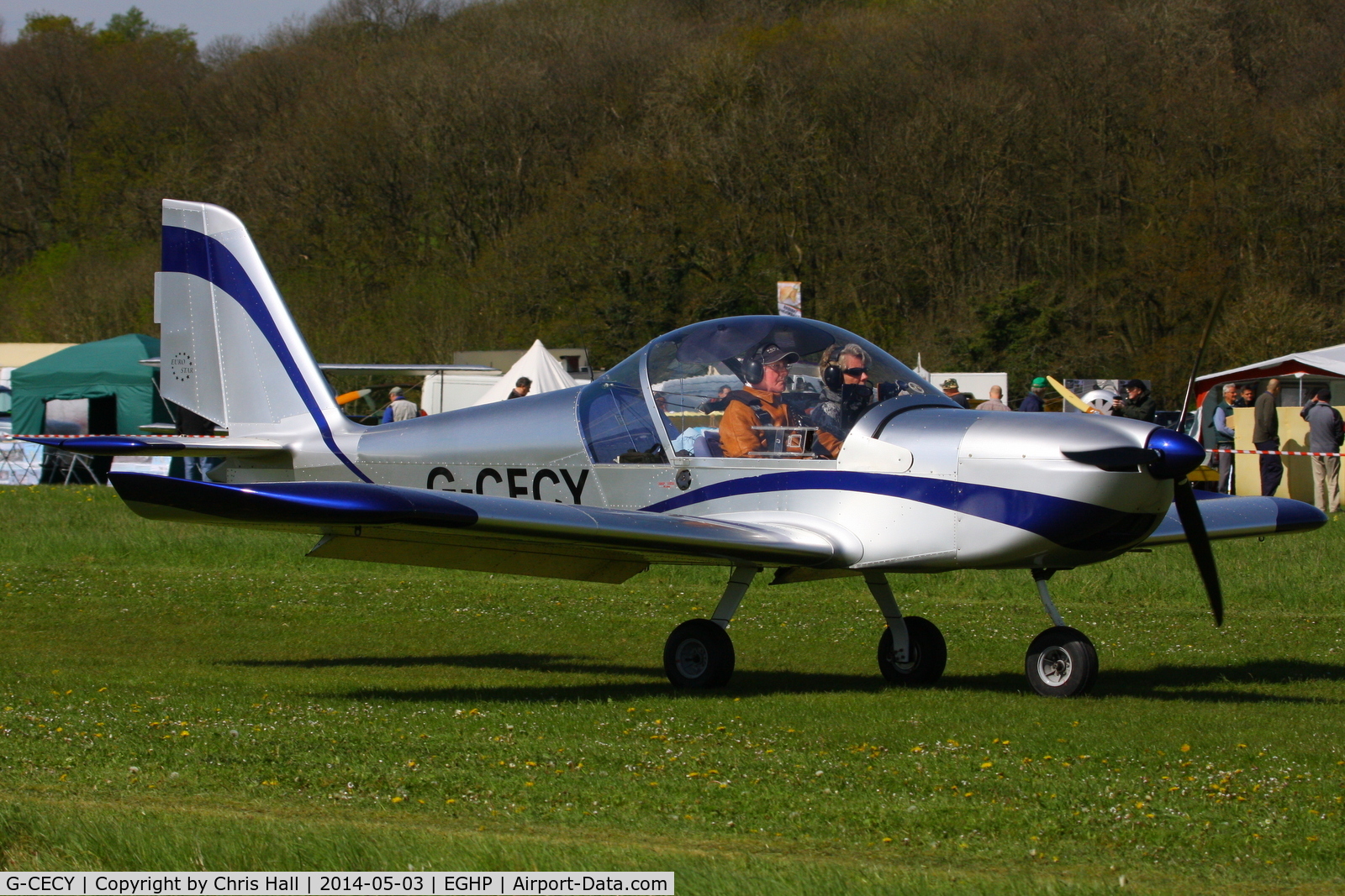 G-CECY, 2006 Aerotechnik EV-97 Eurostar C/N PFA 315-14551, at the 2014 Microlight Trade Fair, Popham