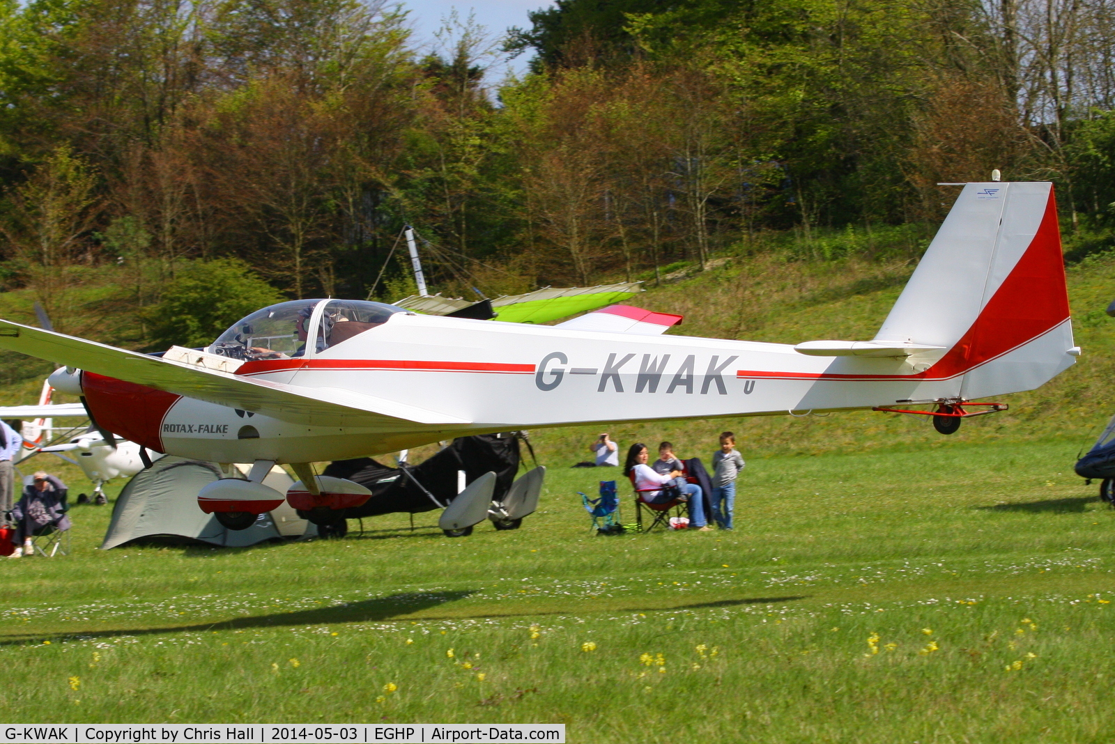 G-KWAK, 1995 Scheibe SF-25C Falke C/N 44581, at the 2014 Microlight Trade Fair, Popham