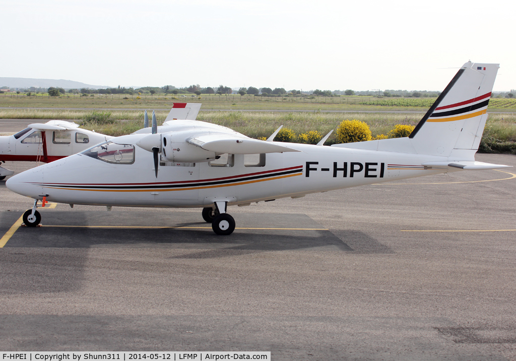F-HPEI, 1981 Partenavia P-68C Observer C/N 231, Parked at the Airport near storage area...