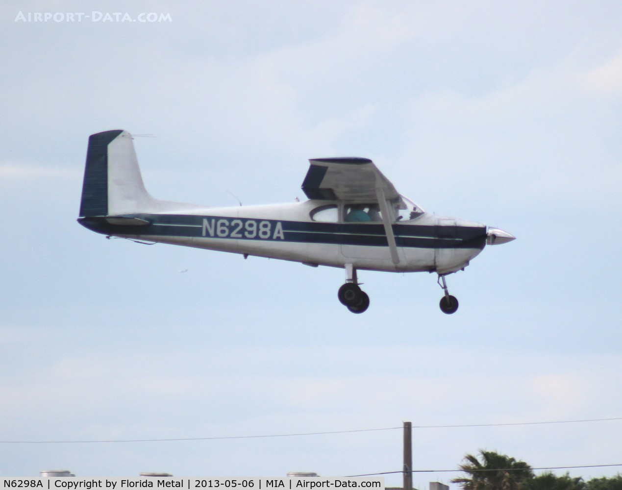N6298A, 1956 Cessna 182 Skylane C/N 33098, Really strange to see this Cessna 182 land on Runway 9 at MIA.  Its not unusual to see GA aircraft land at MIA, but they usually land on 8L