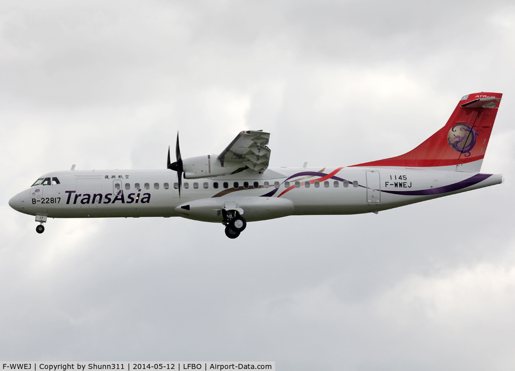 F-WWEJ, 2014 ATR 72-600 C/N 1145, C/n 1145 - To be B-22817