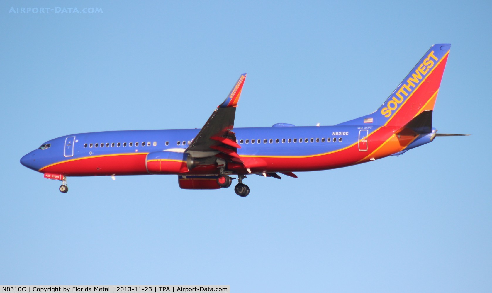 N8310C, 2012 Boeing 737-8H4 C/N 38807, Southwest 737-800