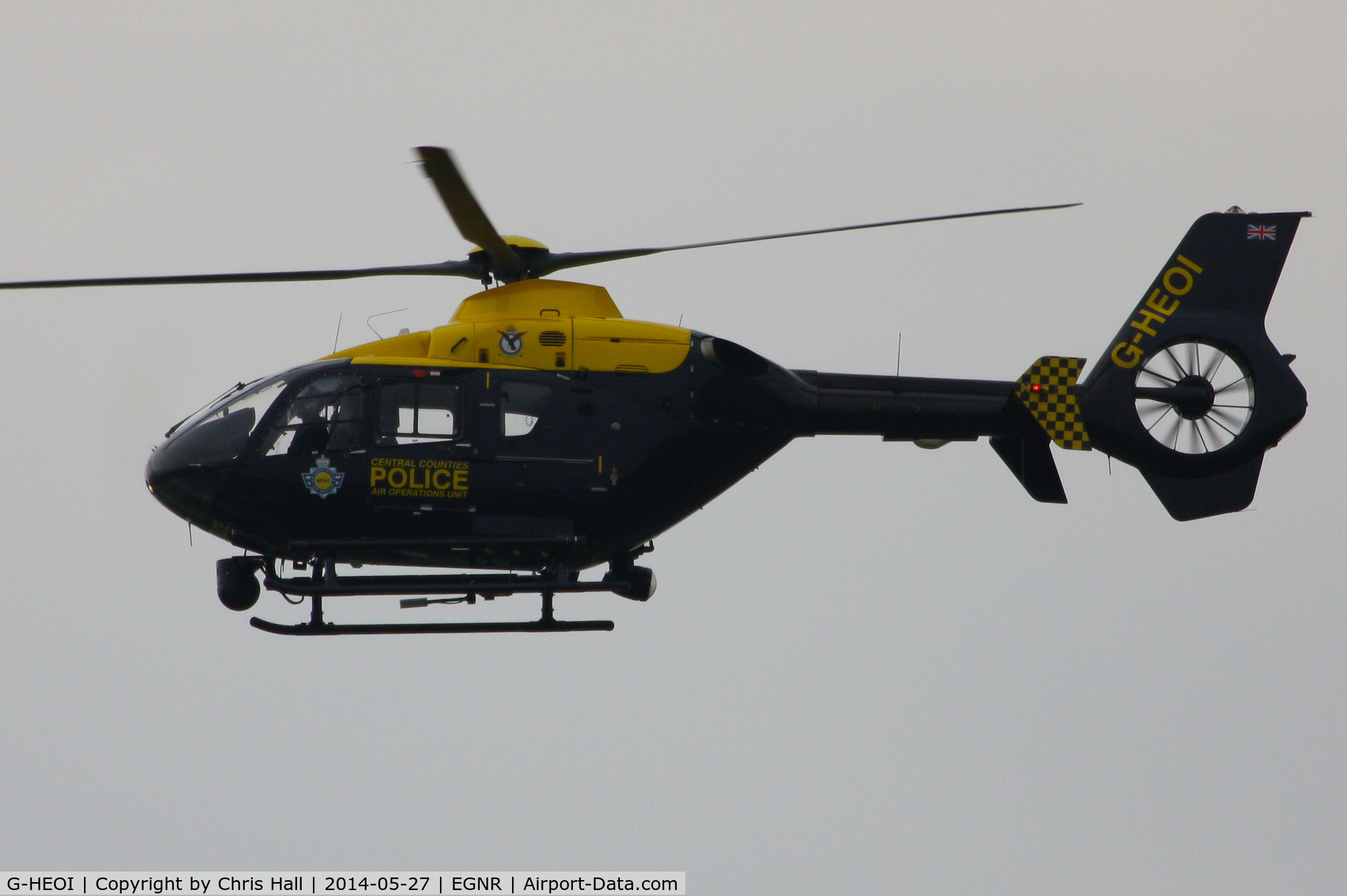 G-HEOI, 2009 Eurocopter EC-135P-2+ C/N 0825, arriving at Hawarden for maintainence