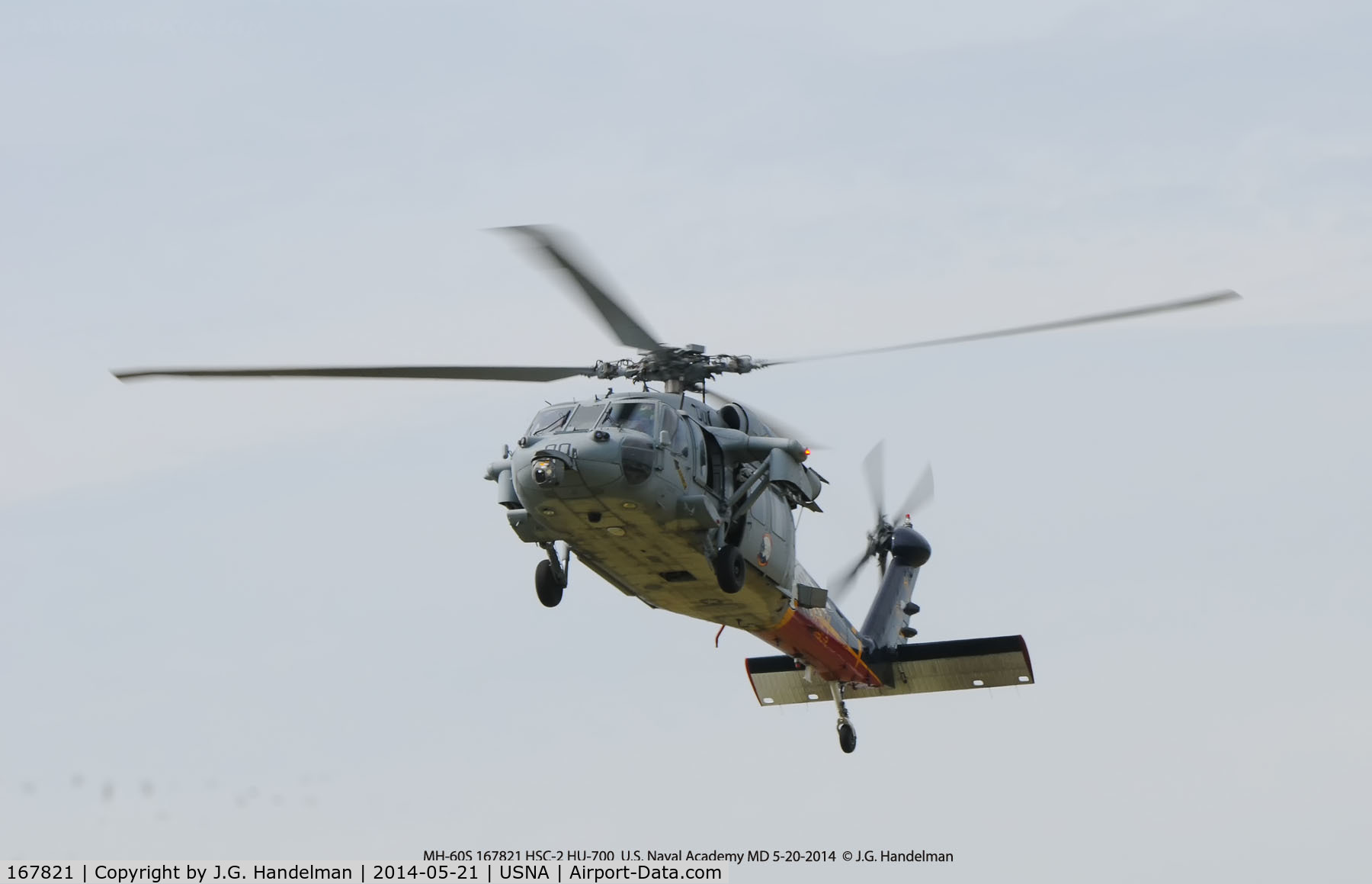 167821, Sikorsky MH-60S C/N 70-3049, Landing at US Naval Academy.