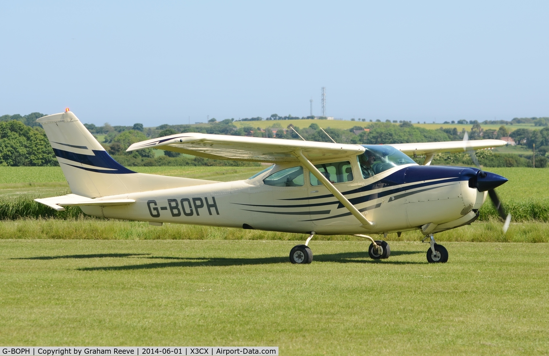 G-BOPH, 1979 Cessna TR182 Turbo Skylane RG C/N R182-01031, Just landed.