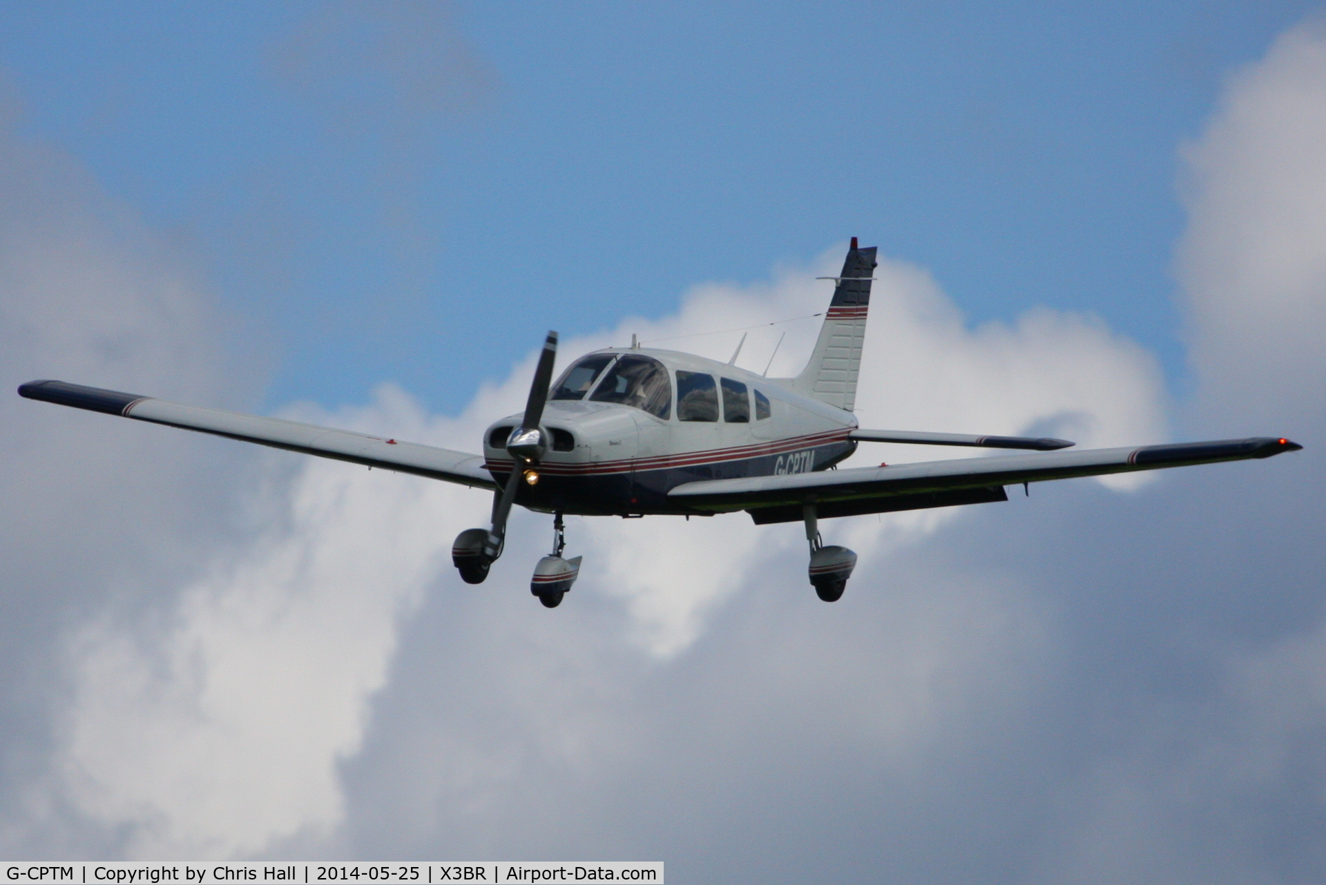 G-CPTM, 1977 Piper PA-28-151 Cherokee Warrior C/N 28-7715012, visitor at the Cold War Jets Open Day 2014