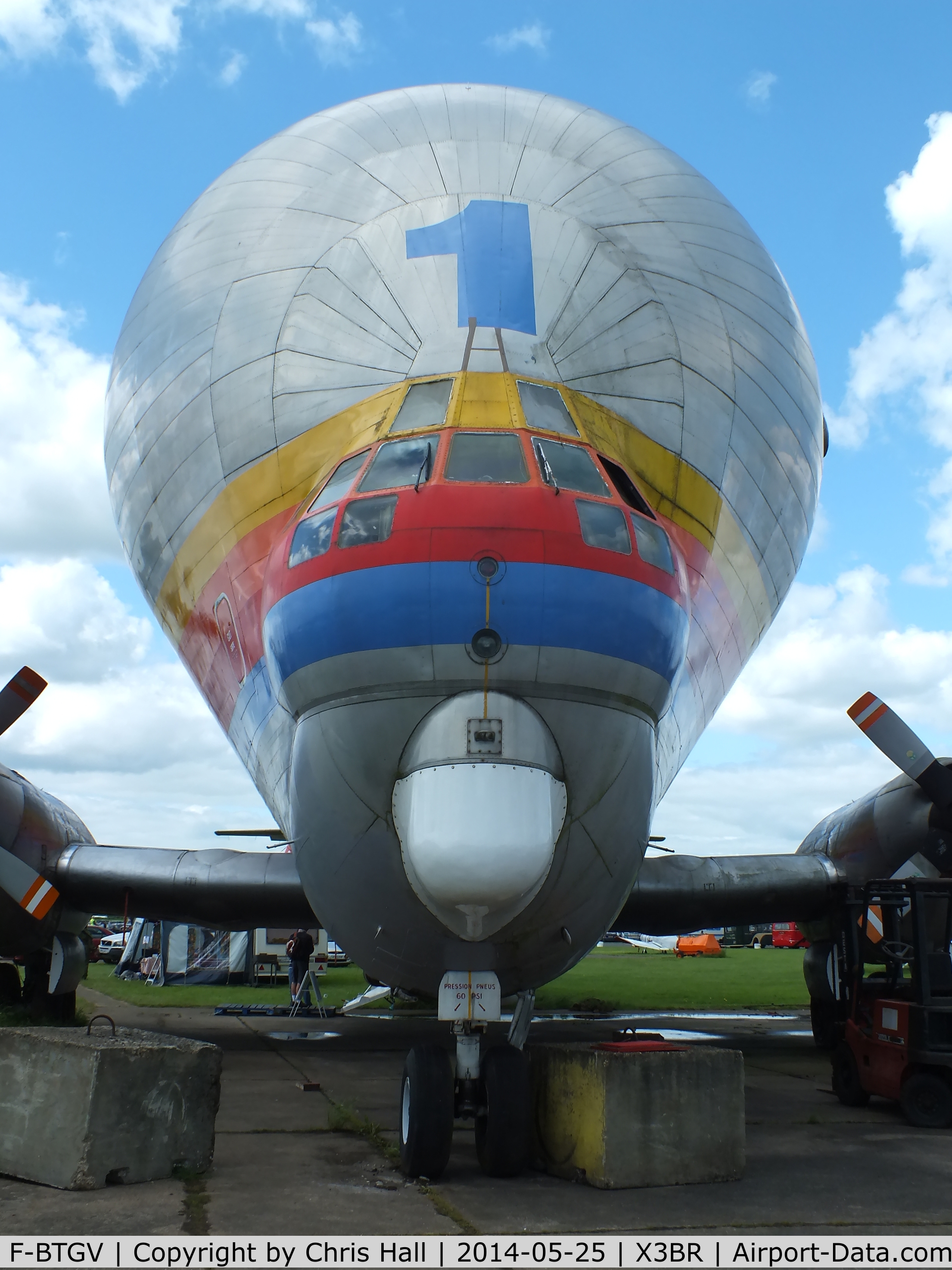 F-BTGV, Aero Spacelines 377SGT Super Guppy Turbine C/N 0001, at the Cold War Jets Open Day 2014