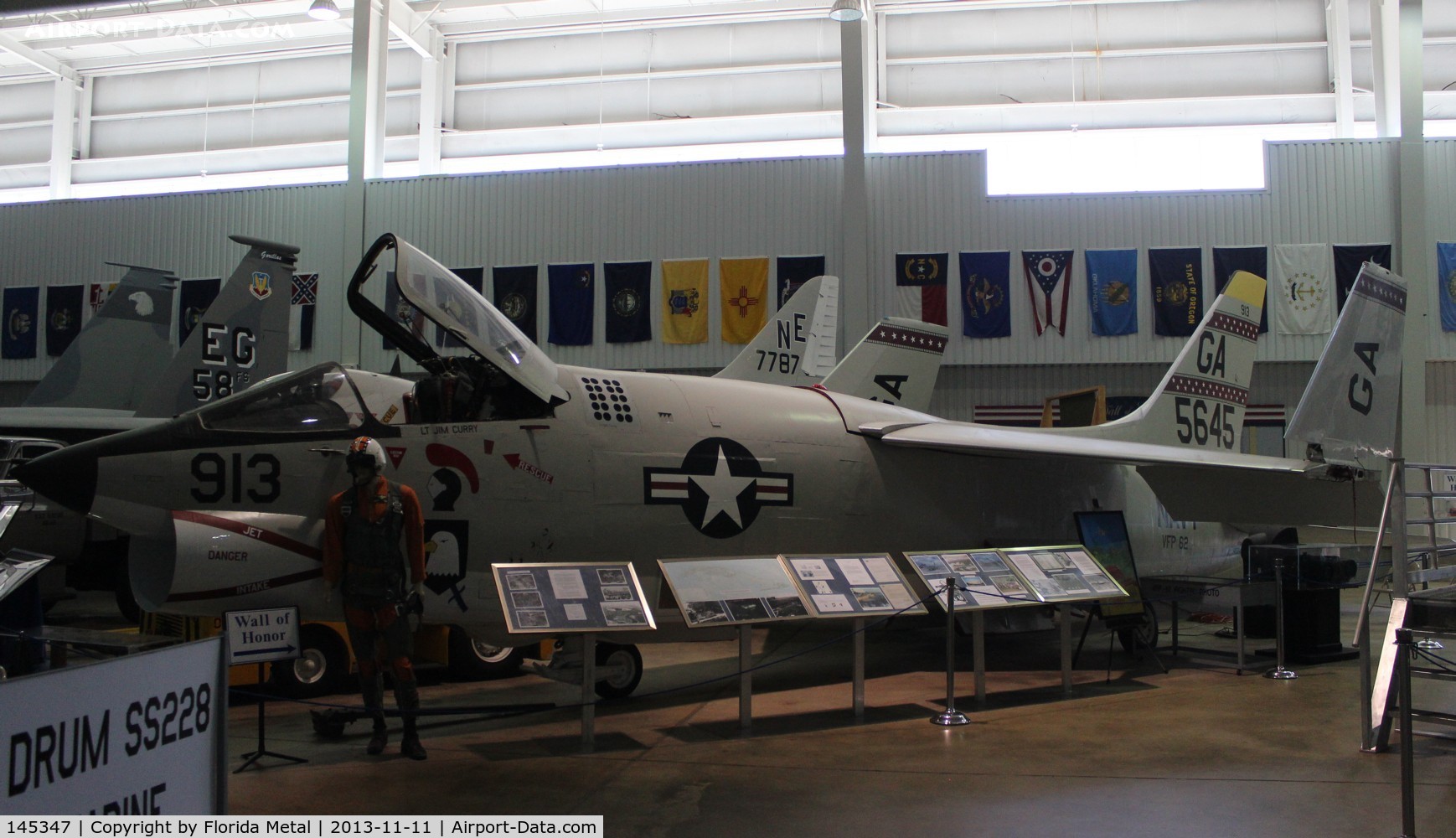 145347, 1957 Vought F-8A Crusader C/N Not found 145347, F-8A Crusader at Battleship Alabama
