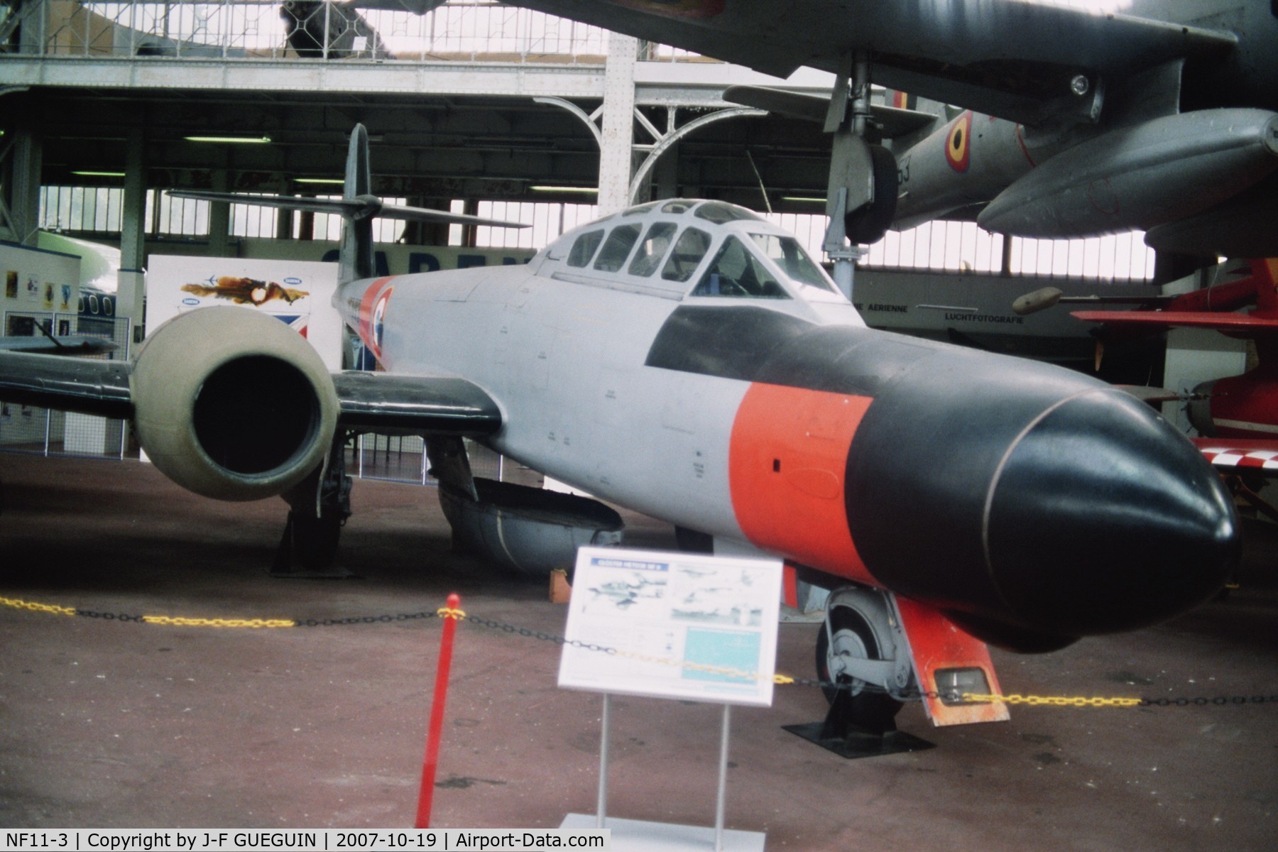 NF11-3, Gloster Meteor NF.11 C/N Not found NF11-3, Meteor NF11 N°3 (F-ZABO > F-ZACA) preserved in Belgian Musée Royal de l'Armée.