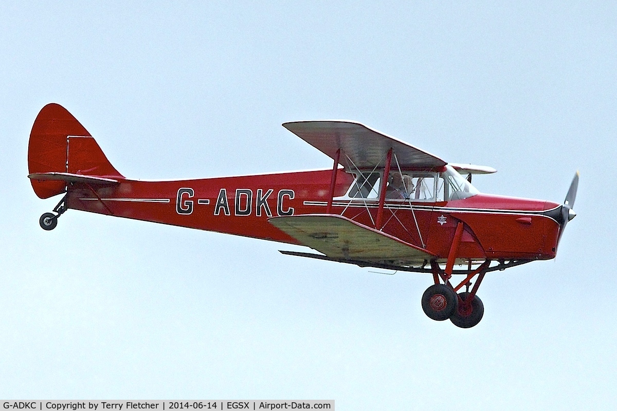 G-ADKC, 1936 De Havilland DH.87B Hornet Moth C/N 8064, Attending the 2014 June Air Britain Fly-In at North Weald