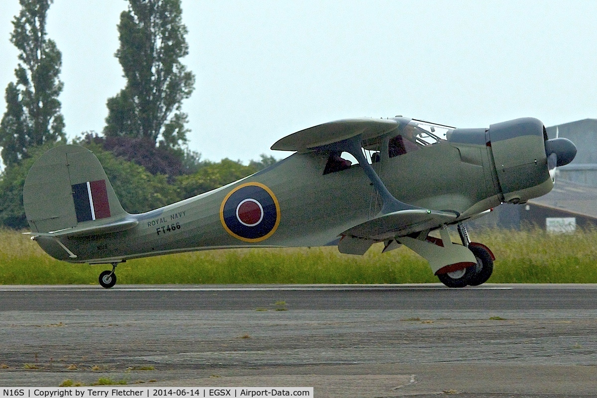 N16S, 1944 Beech D17S Staggerwing C/N 6687, Attending the 2014 June Air Britain Fly-In at North Weald