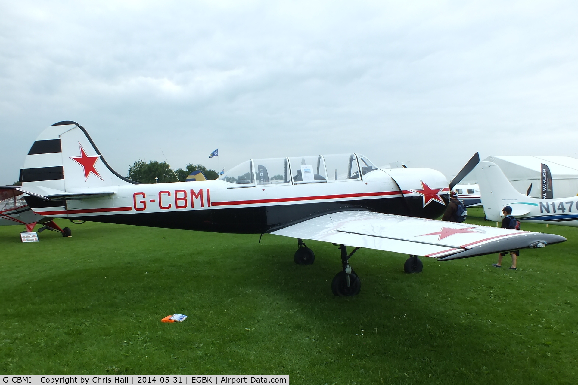 G-CBMI, 1985 Bacau Yak-52 C/N 855907, at AeroExpo 2014