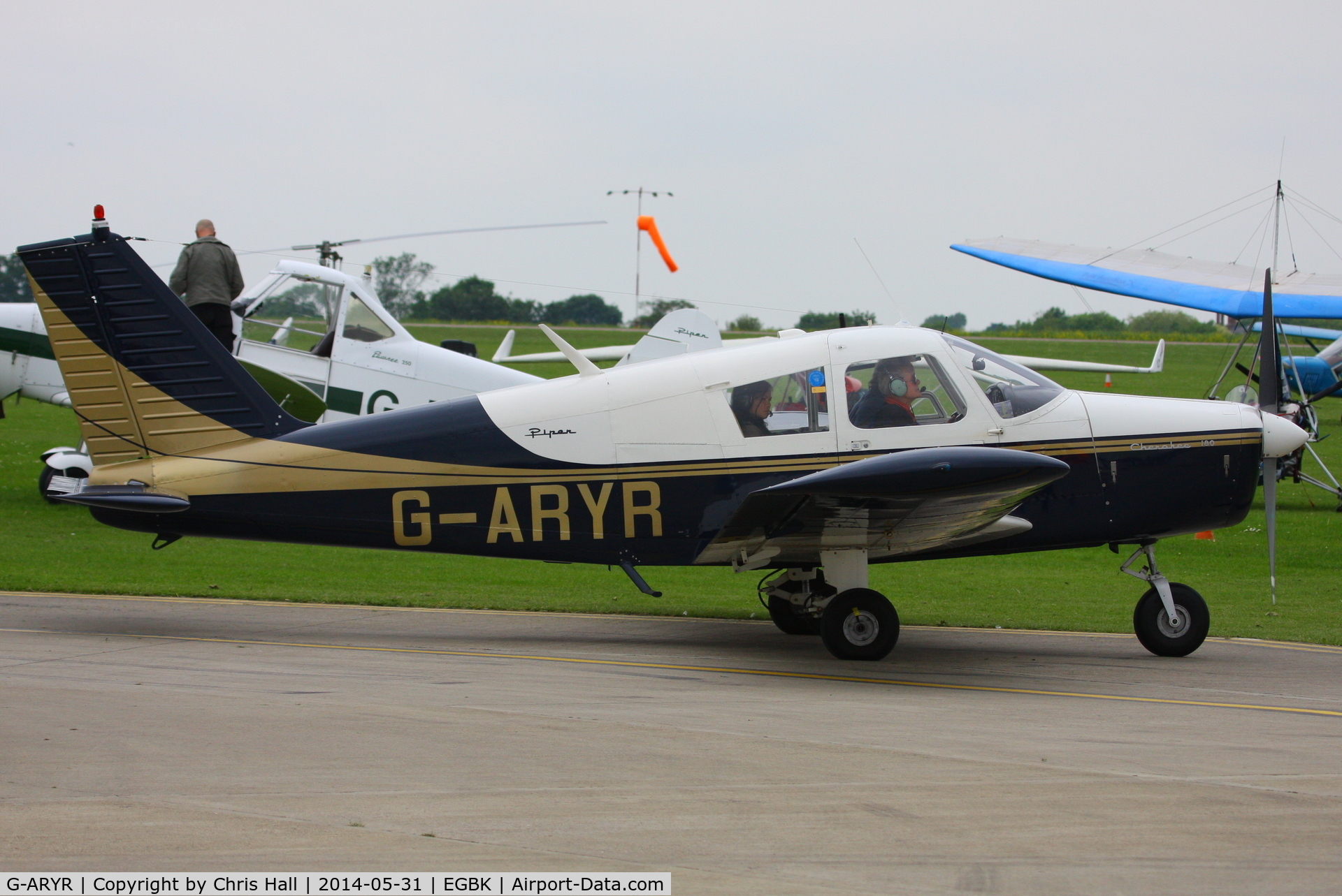 G-ARYR, 1962 Piper PA-28-180 Cherokee C/N 28-770, at AeroExpo 2014