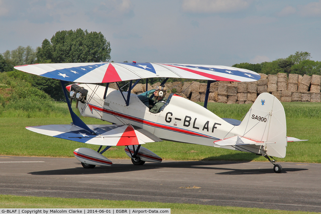 G-BLAF, 1987 Stolp SA-900 V-Star C/N PFA 106-10651, Stolp SA-900 V-Star at The Real Aeroplane Club's Biplane and Open Cockpit Fly-In, Breighton Airfield UK, June 1st 2014.