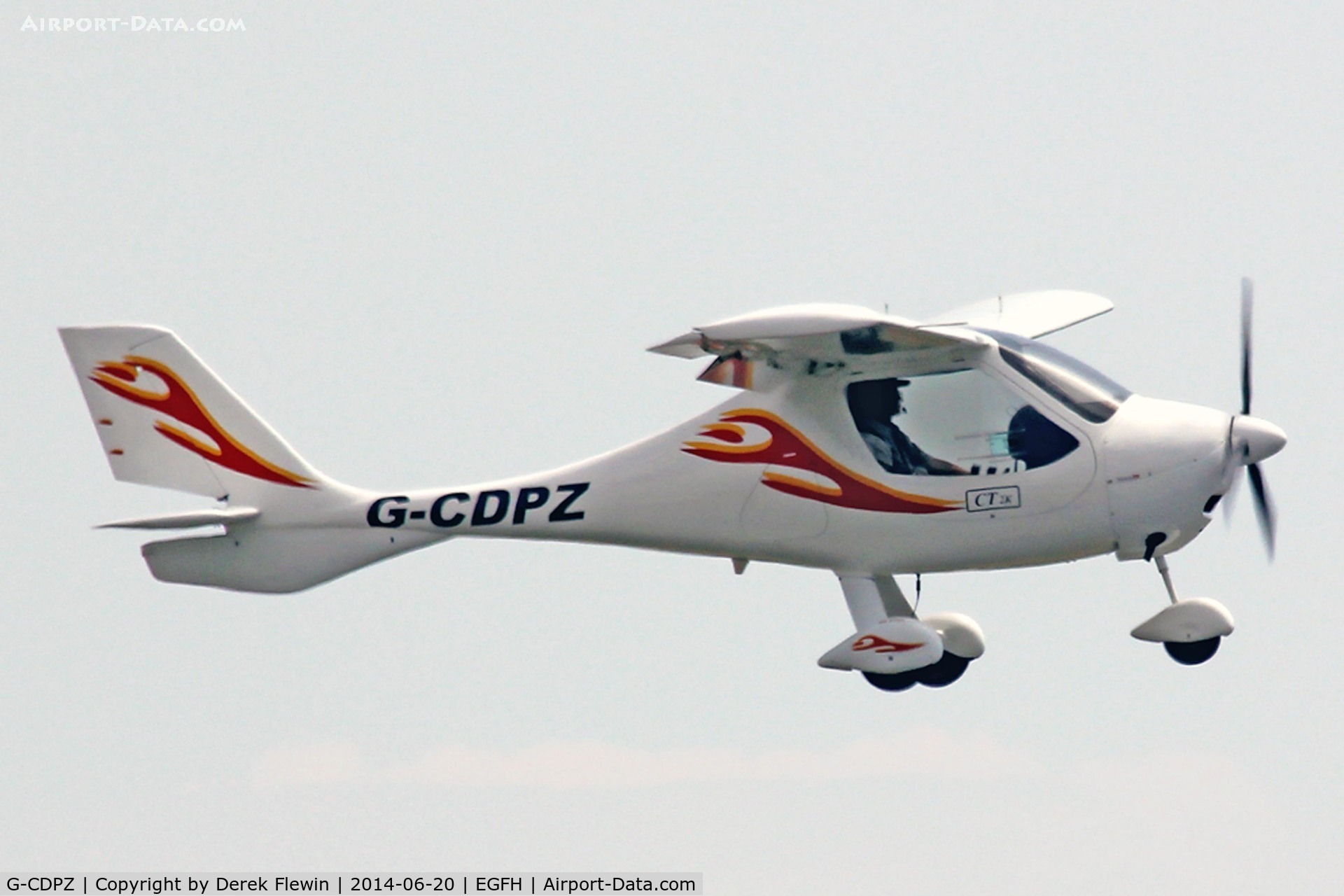 G-CDPZ, 2005 Flight Design CT2K C/N 8124, Visiting CT-2K, seen pulling out from runway 28 at EGFH.