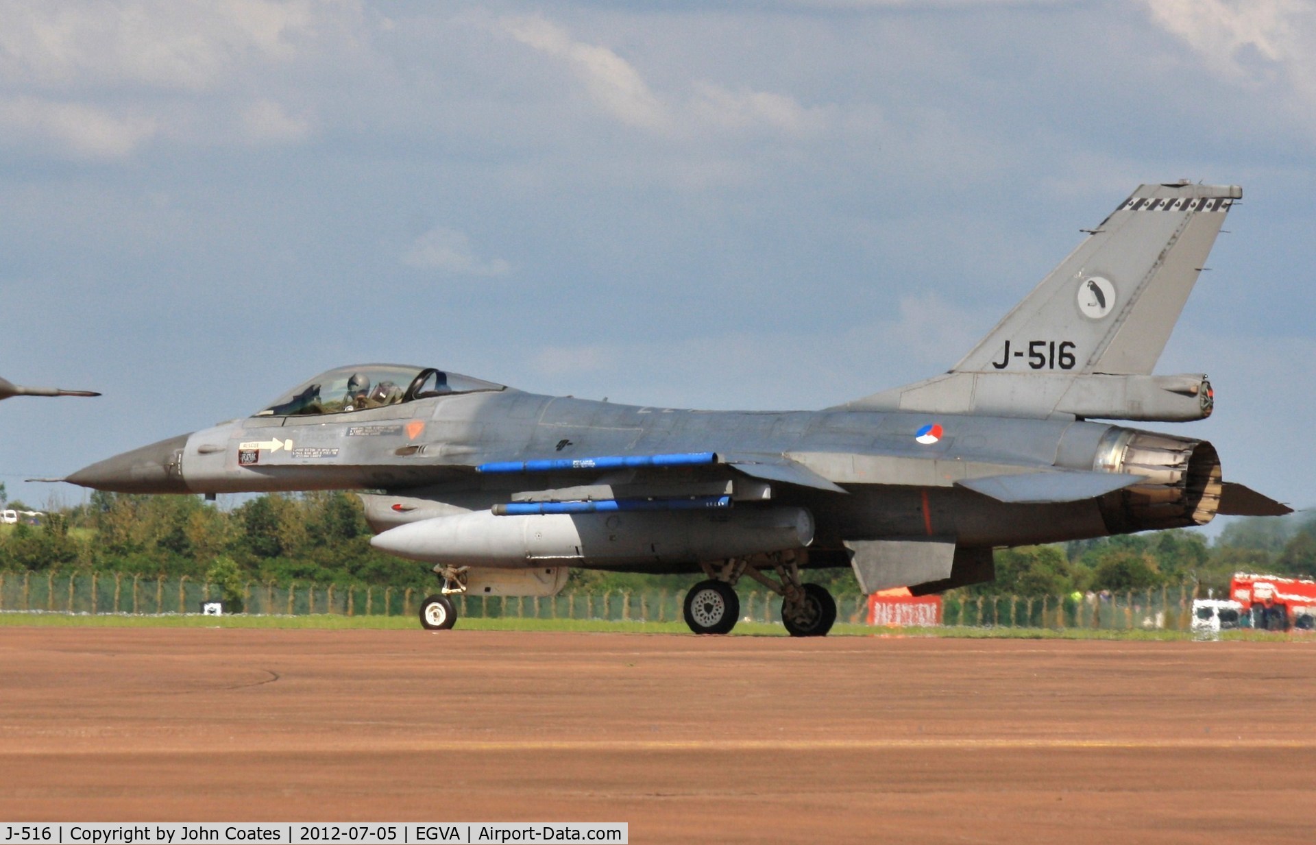 J-516, Fokker F-16A Fighting Falcon C/N 6D-155, Arriving for RIAT