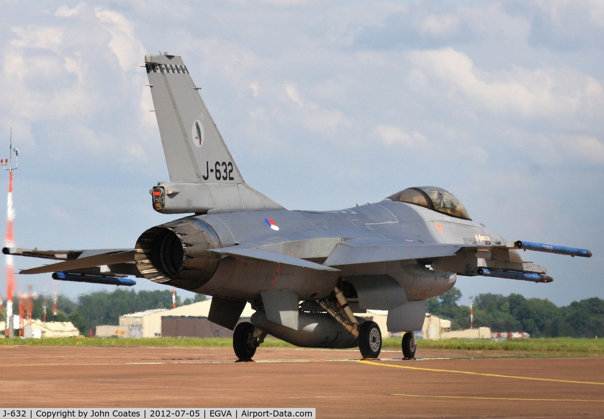 J-632, General Dynamics F-16A Fighting Falcon C/N 6D-64, Arriving for RIAT