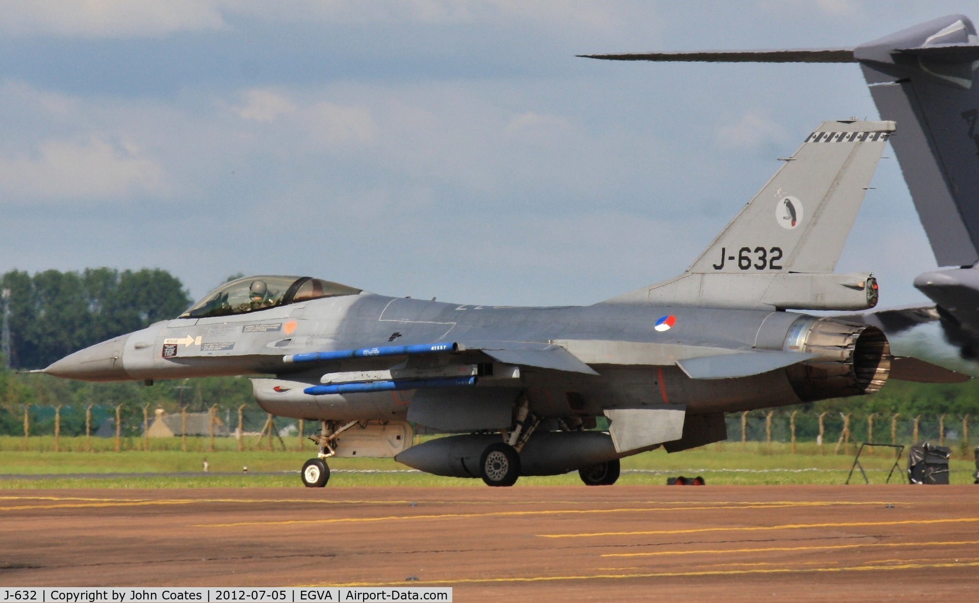 J-632, General Dynamics F-16A Fighting Falcon C/N 6D-64, Arriving for RIAT