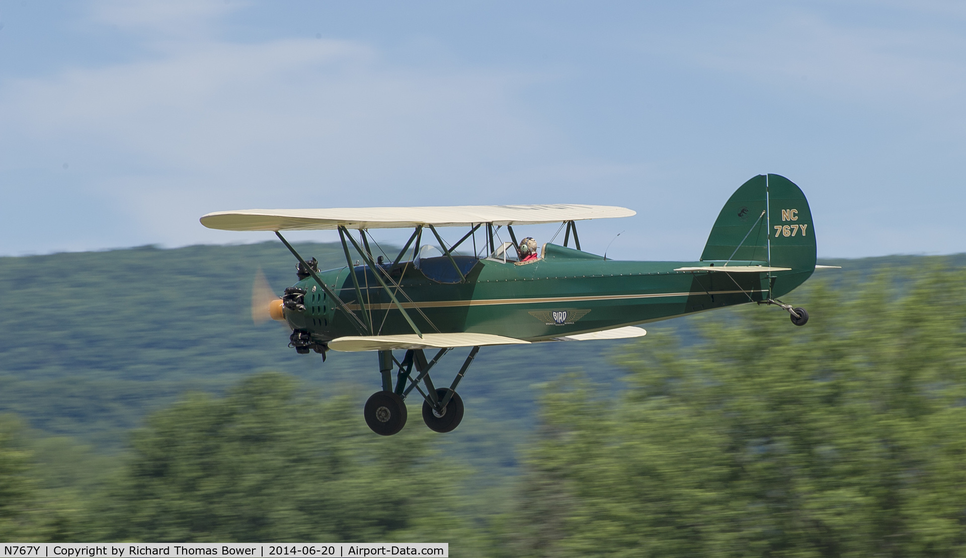 N767Y, 1930 Bird BK C/N 2054-34, As seen at the 2014 Sentimental Journey Fly-In at Lock Haven, Pennsylvania.