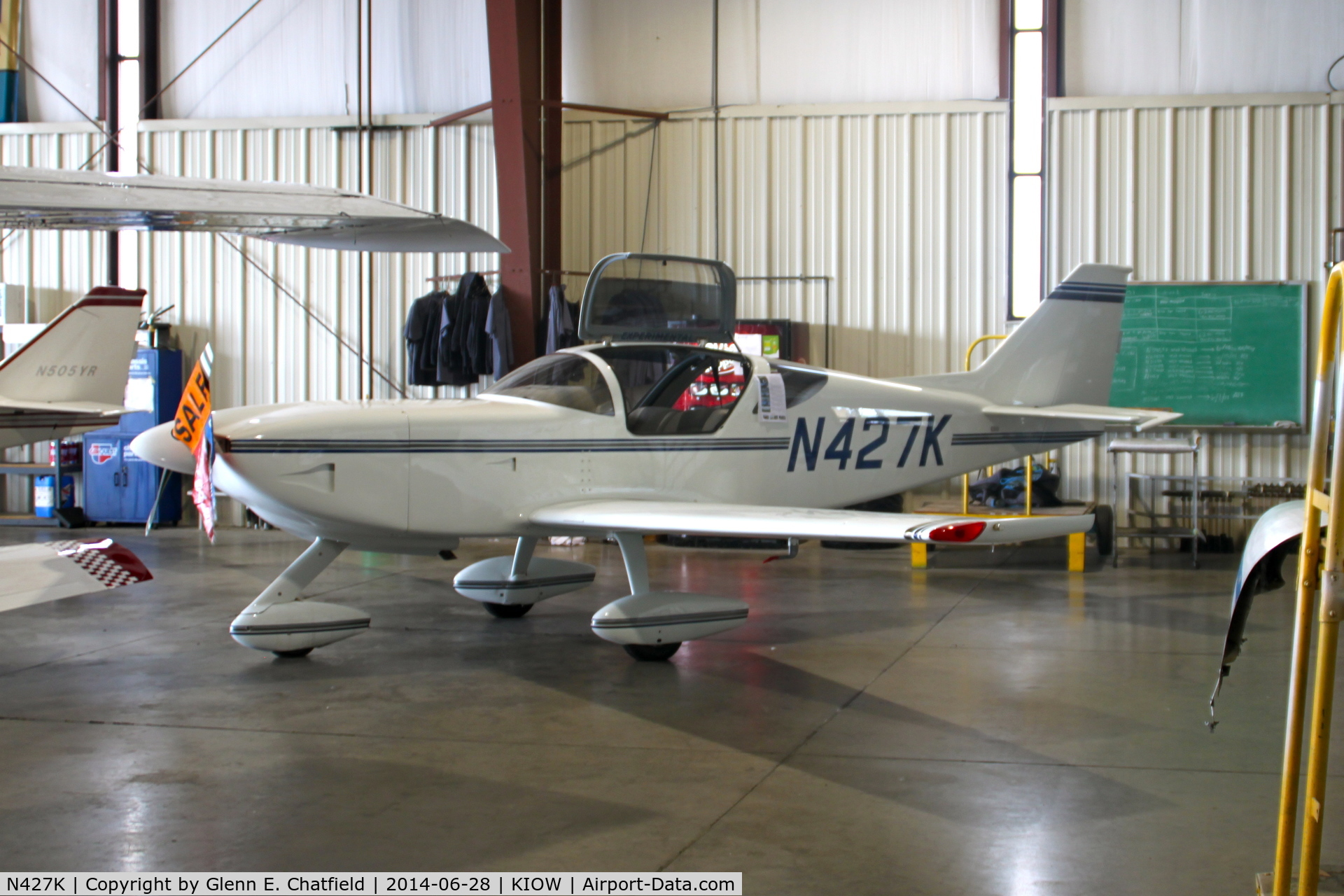 N427K, 1993 Stoddard-Hamilton Glasair II-S FT C/N 2112, Among aircraft displayed in a hangar during the air show