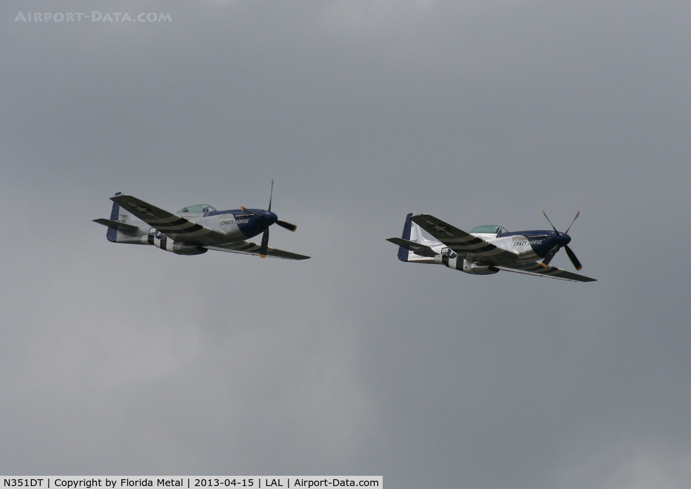 N351DT, 1944 North American P-51D Mustang C/N 122-41042, Crazy Horse 2 and Crazy Horse fly by at Sun N Fun