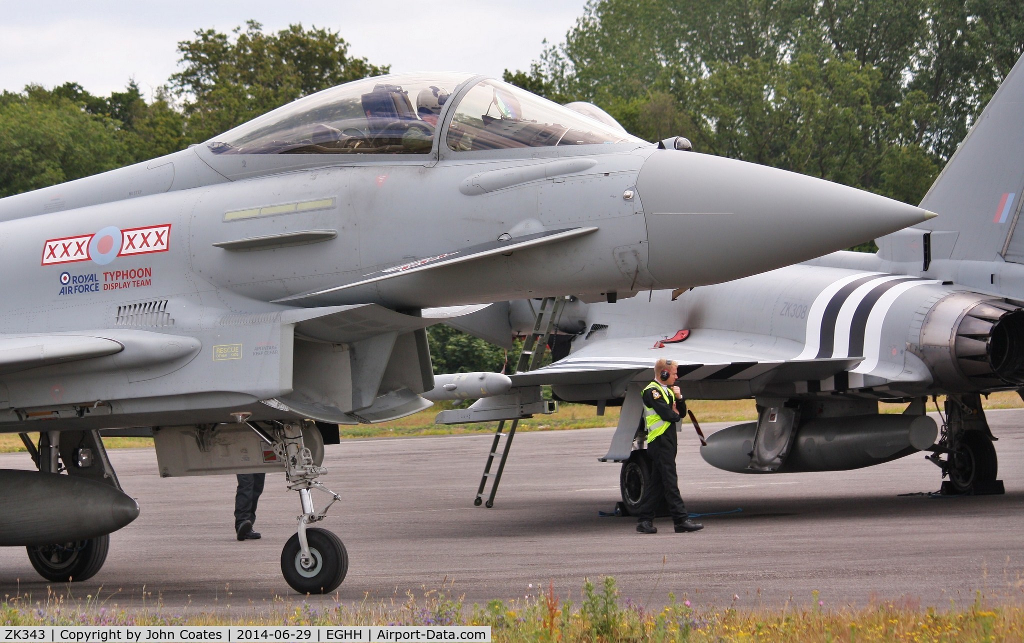 ZK343, 2012 Eurofighter EF-2000 Typhoon FGR4 C/N BS104/380, Parking with the reserve ZK308