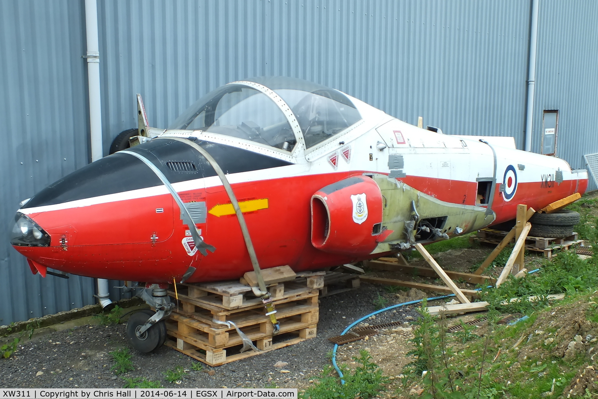 XW311, 1970 BAC 84 Jet Provost T.5 C/N EEP/JP/975, stored at North Weald