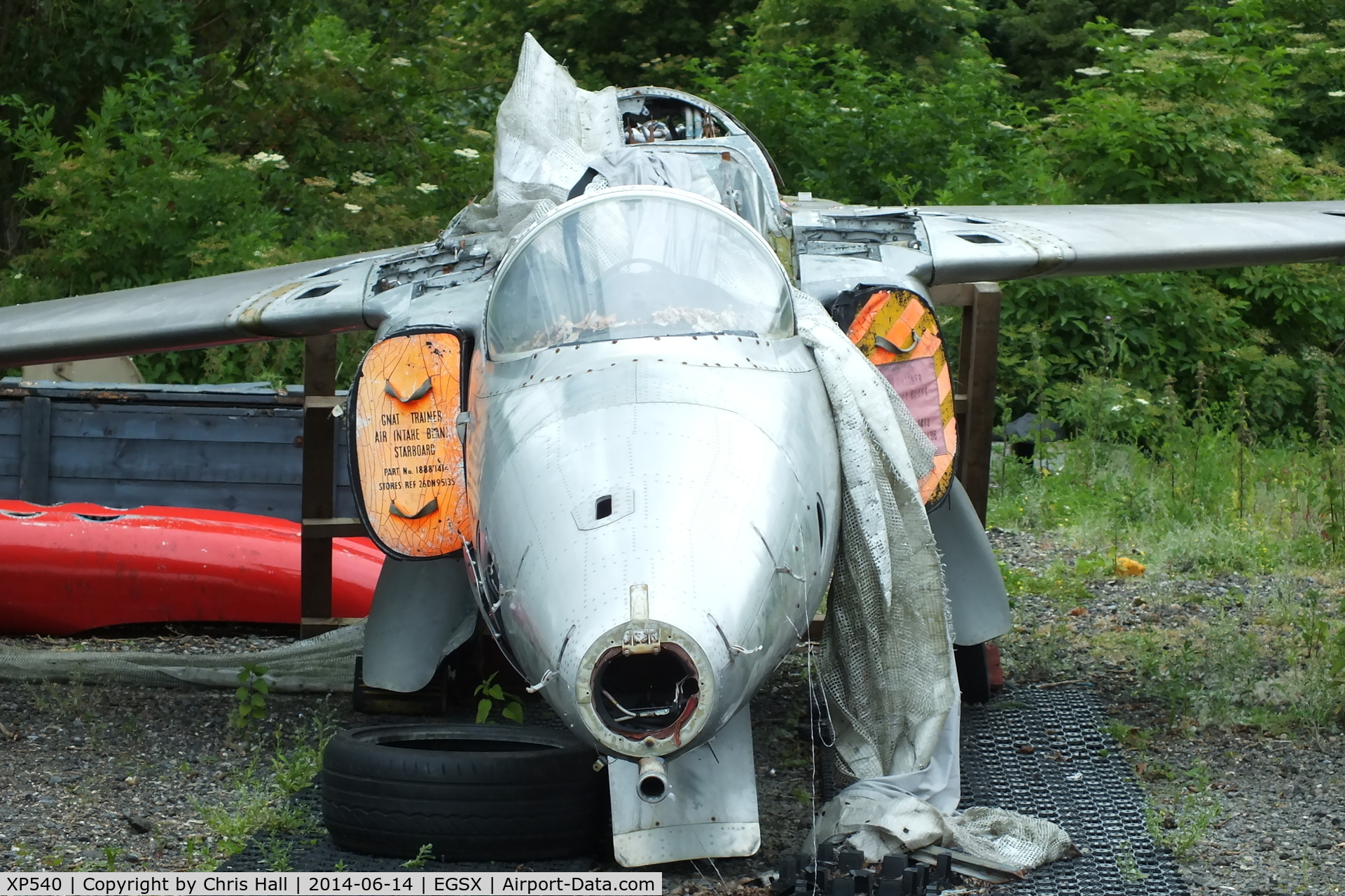 XP540, 1963 Hawker Siddeley Gnat T.1 C/N FL542, stored at North Weald