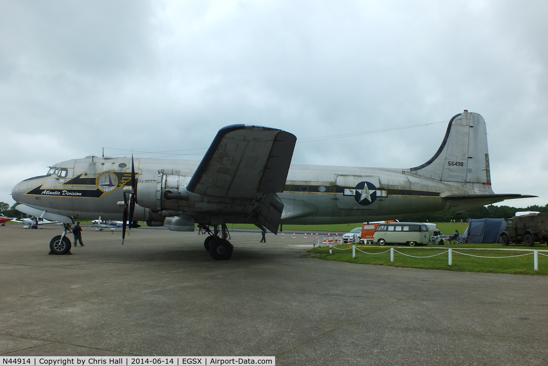 N44914, 1945 Douglas C-54Q-1-DC Skymaster (DC-4A) C/N 10630, stored at North Weald