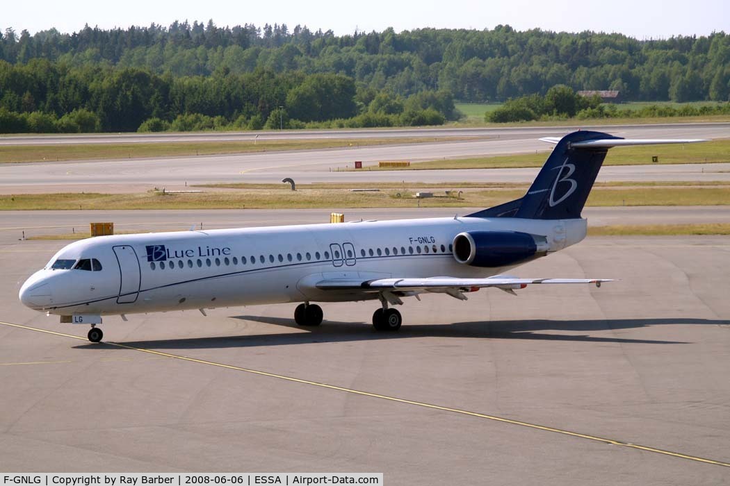 F-GNLG, 1991 Fokker 100 (F-28-0100) C/N 11363, Fokker F-100 [11363] (Blue Line) Stockholm-Arlanda~SE 06/06/2008