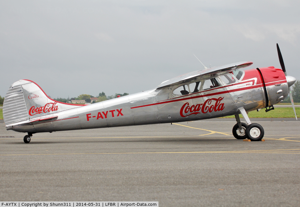 F-AYTX, 1950 Cessna 195 C/N 7496, Participant of the Muret AirExpo Airshow 2014