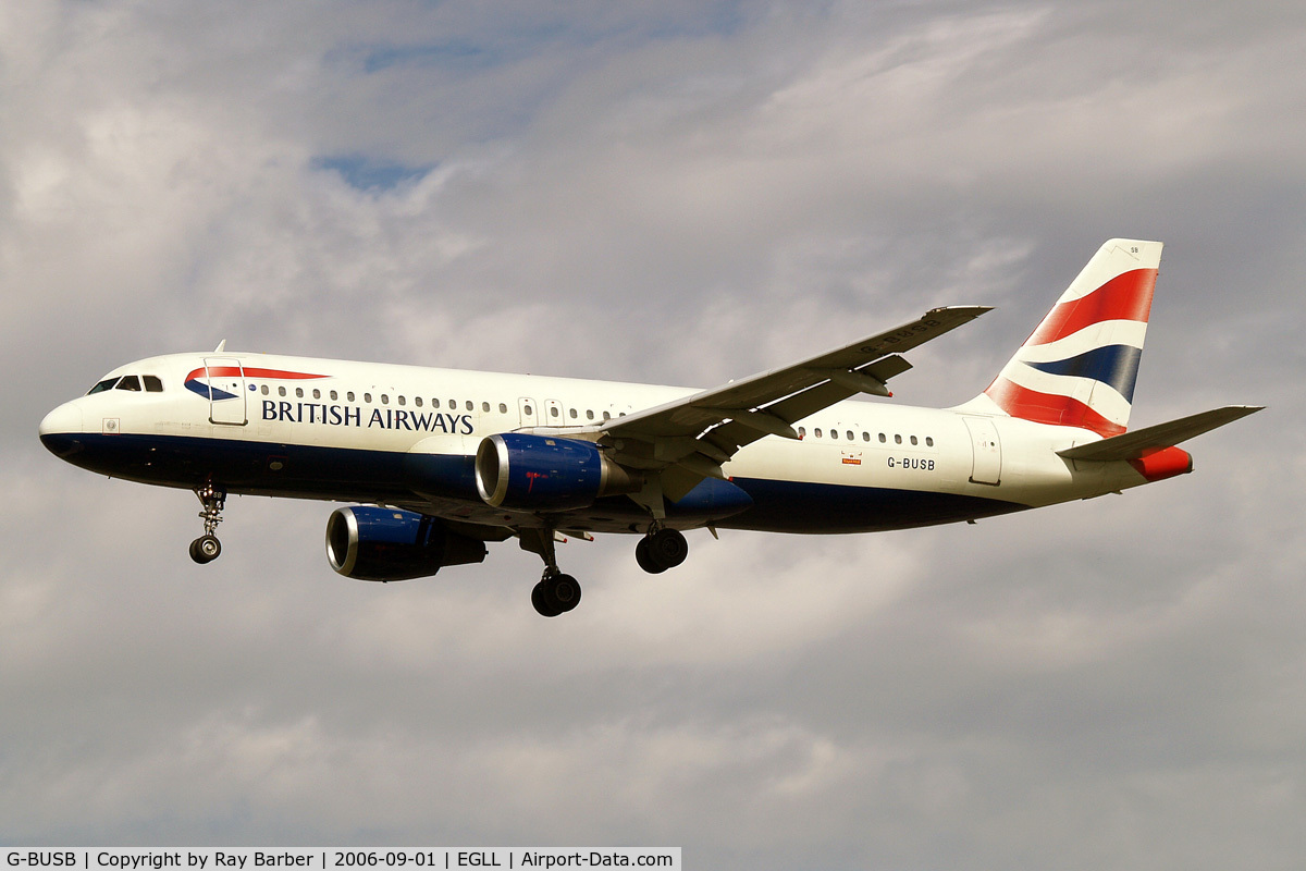 G-BUSB, 1987 Airbus A320-111 C/N 006, Airbus A320-111 [0006] (British Airways) Heathrow~G 01/09/2006. on finals 27L.