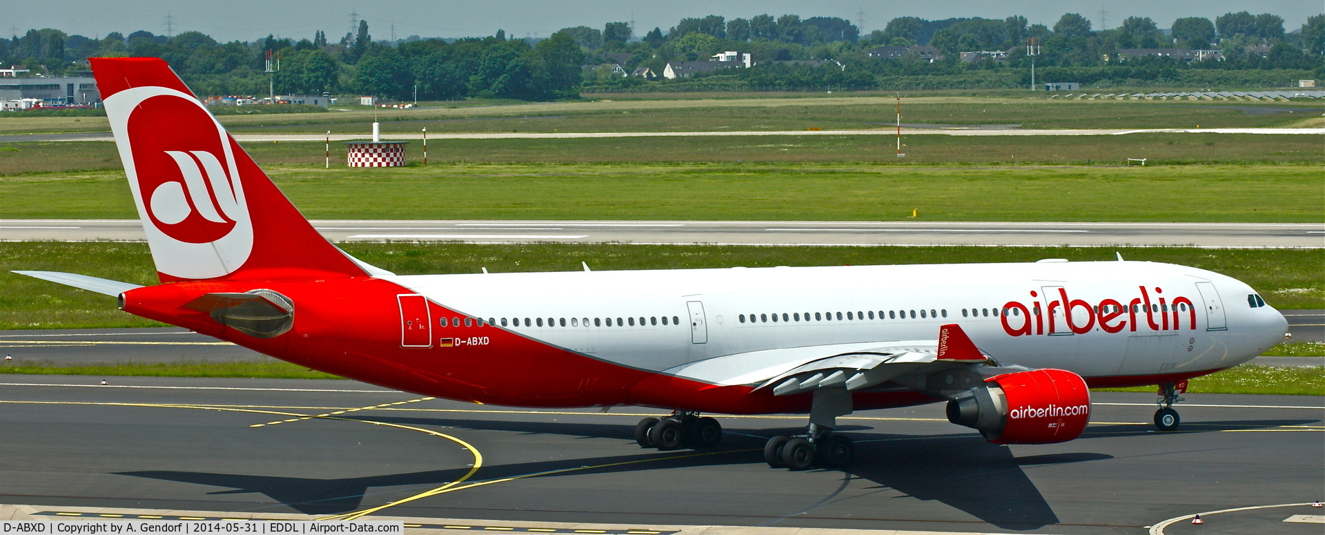 D-ABXD, 2007 Airbus A330-243 C/N 822, Air Berlin, is here on taxiway 