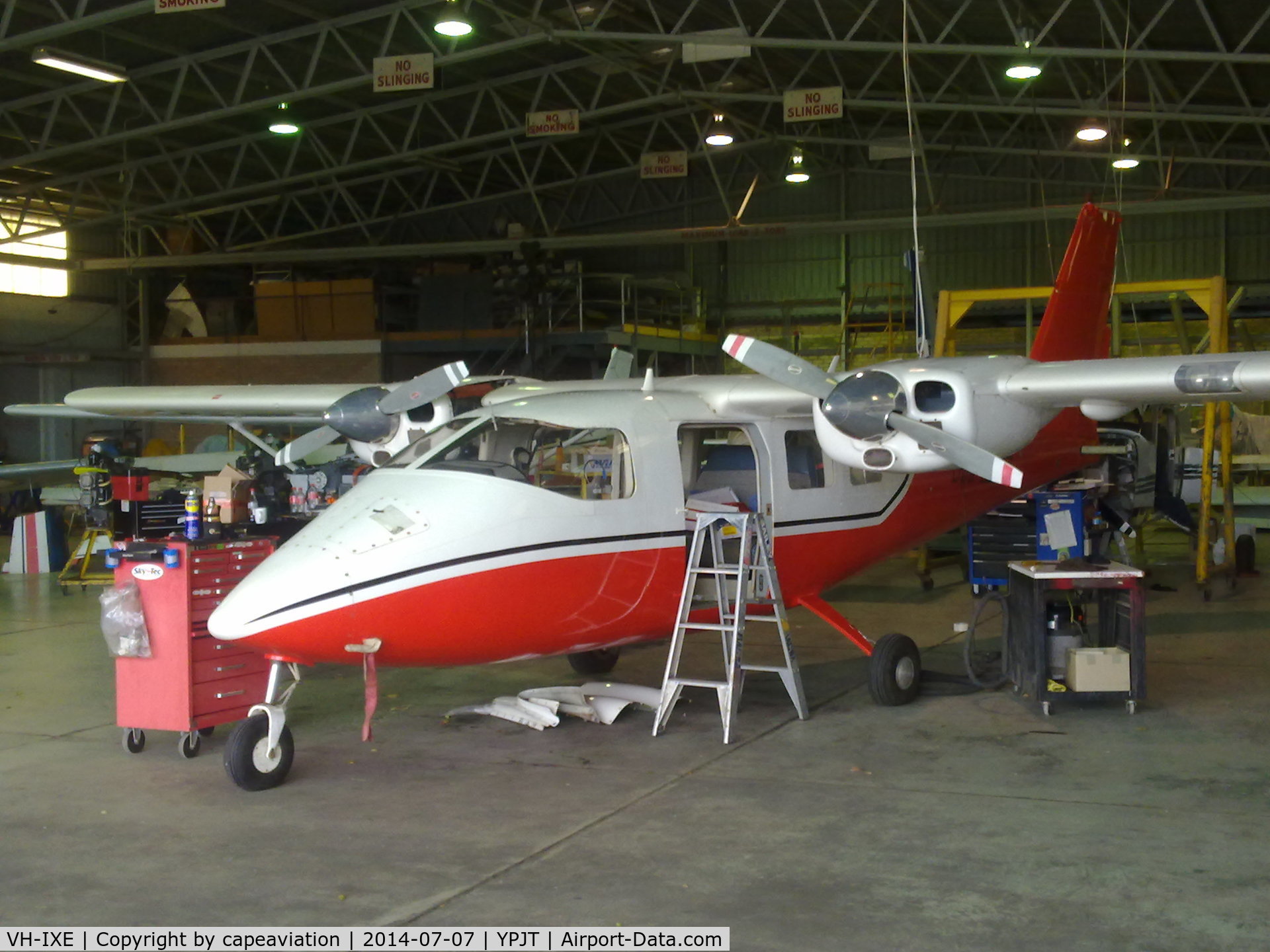 VH-IXE, 1979 Partenavia P-68B C/N 178, Starting the Annual Inspection - hope there are no nasties found.