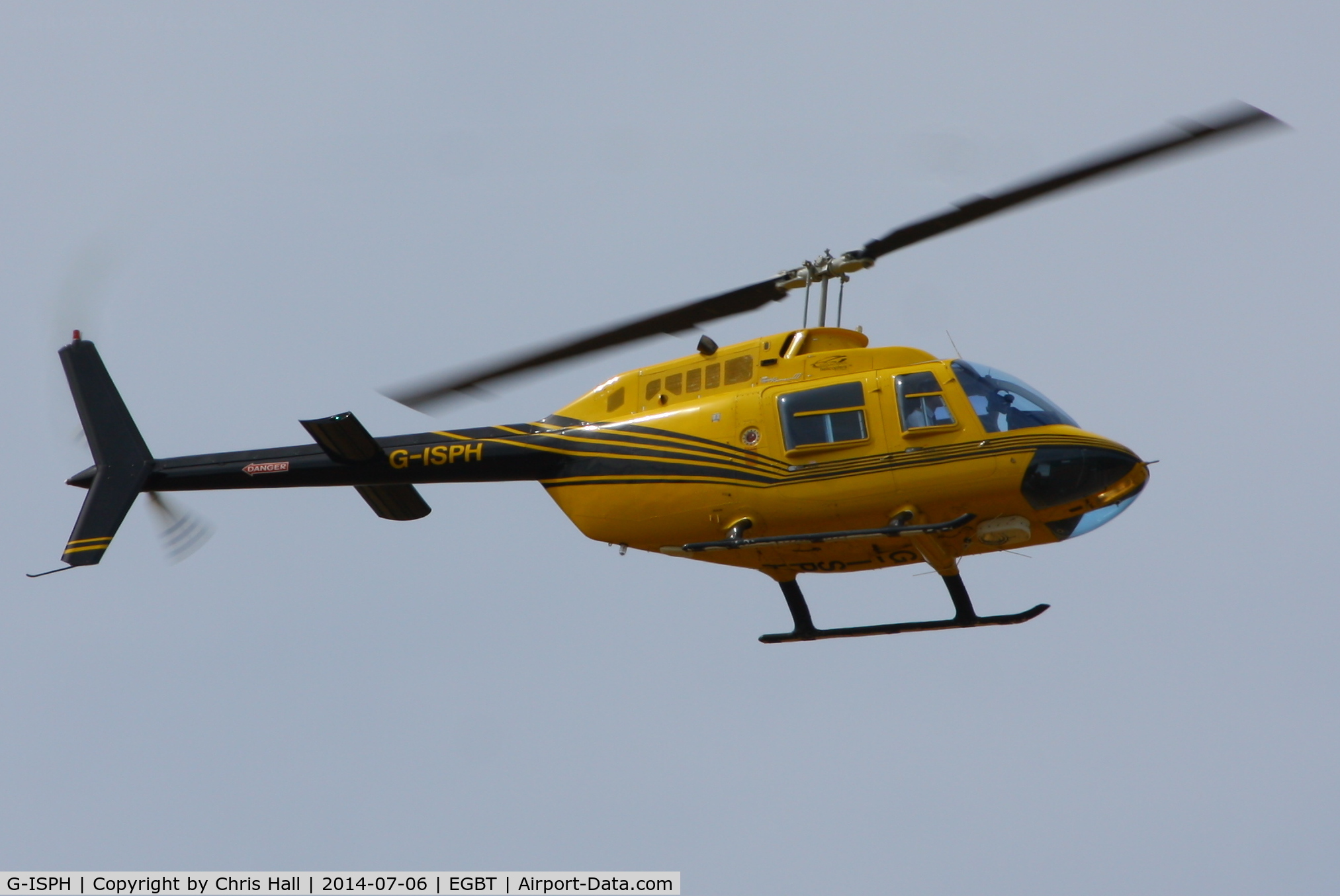 G-ISPH, 1992 Bell 206B JetRanger III C/N 4259, being used for ferrying race fans to the British F1 Grand Prix at Silverstone