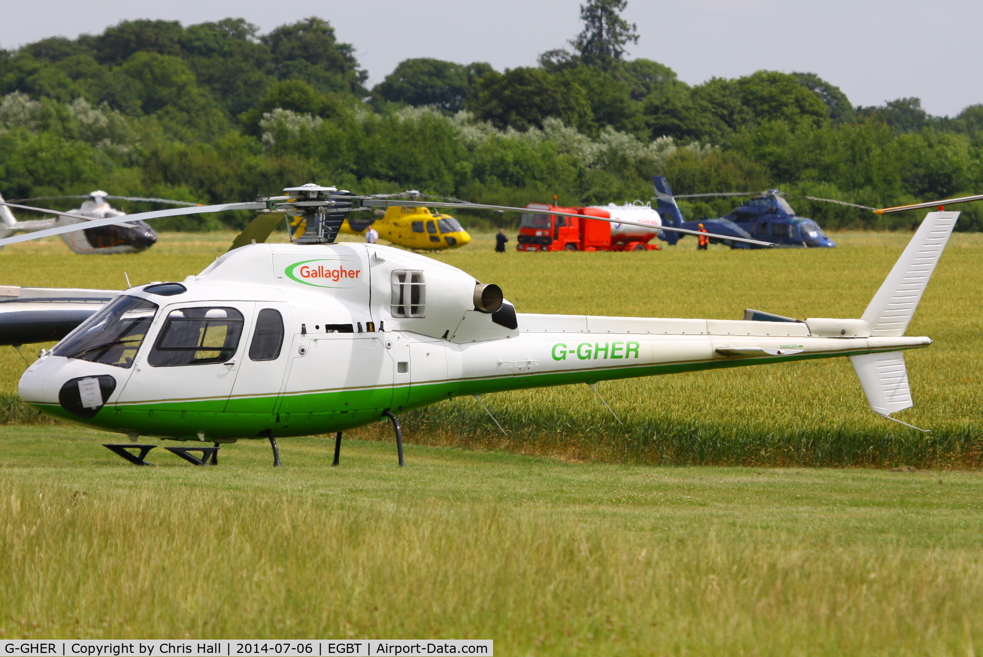 G-GHER, 1998 Eurocopter AS-355N Ecureuil 2 C/N 5658, ferrying race fans to the British F1 Grand Prix at Silverstone