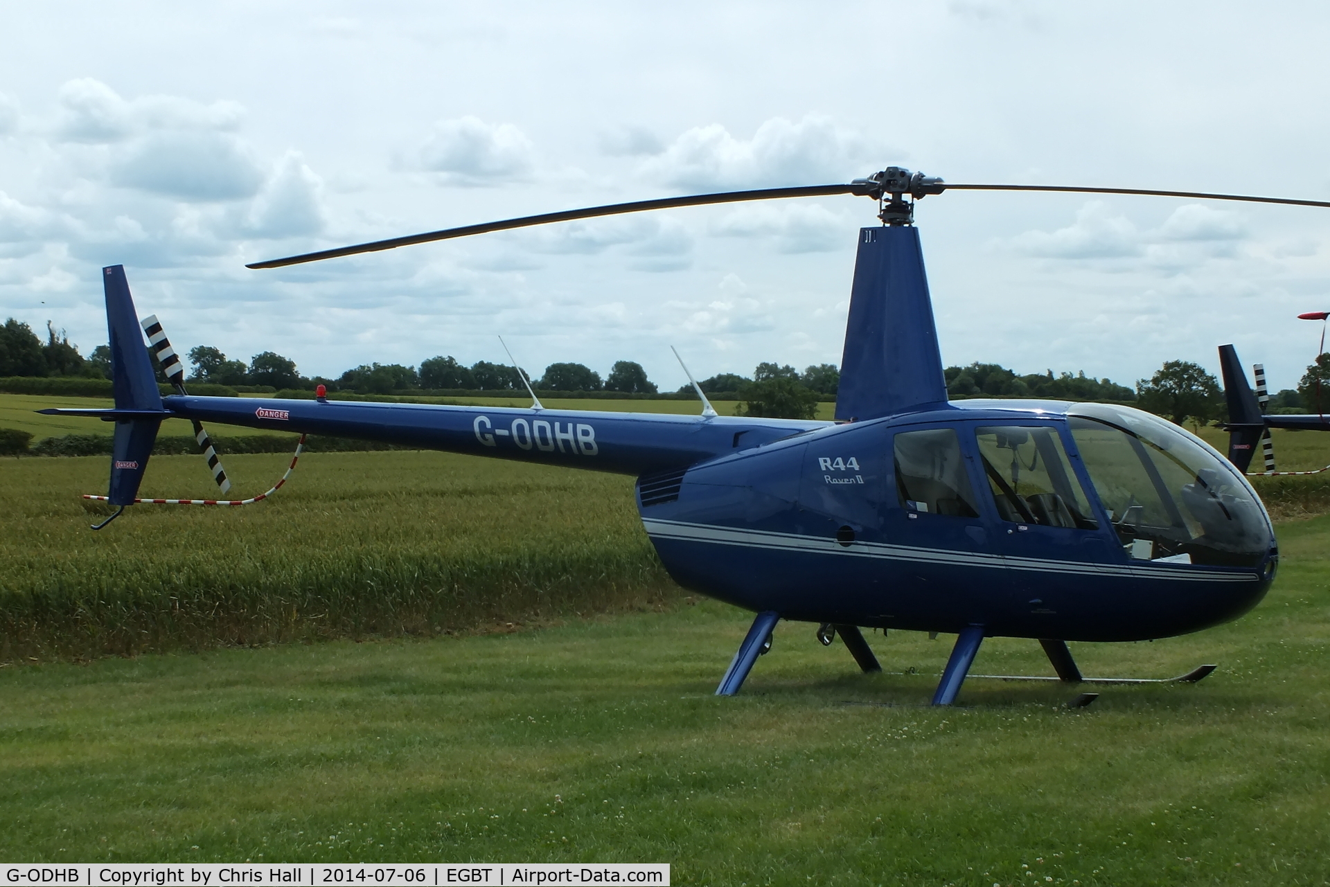 G-ODHB, 2005 Robinson R44 Raven II C/N 10985, ferrying race fans to the British F1 Grand Prix at Silverstone