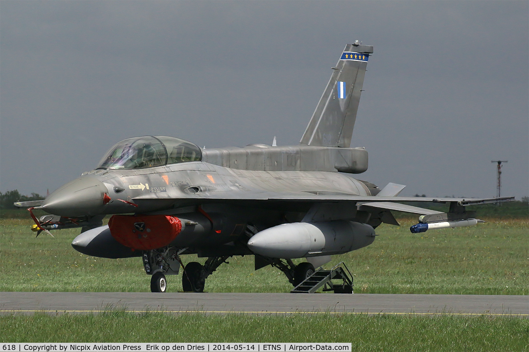 618, Lockheed Martin F-16D Fighting Falcon C/N XM-19, Hellenic AF F-16D 618 participated in the NATO exercise JAWTEX 2014.
