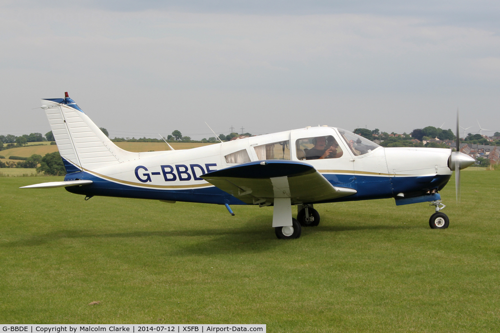 G-BBDE, 1973 Piper PA-28R-200-2 Cherokee Arrow II C/N 28R-7335250, Piper PA-28R-200-2 Cherokee Arrow II, Fishburn Airfield UK, July 2014.